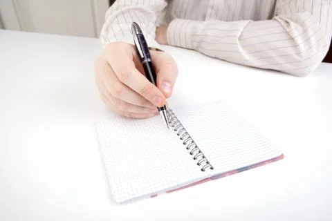 Man is preparing for written work Stock Photos
