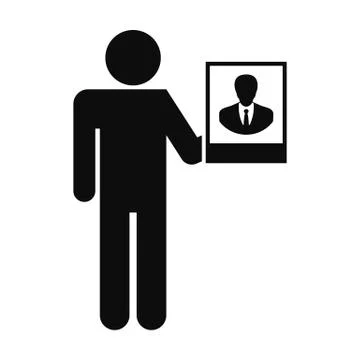 Man present candidate icon, simple style Stock Illustration