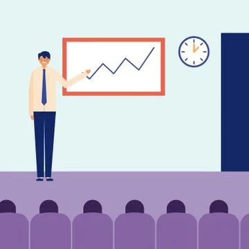 Man presentation statistics daily activity Stock Illustration