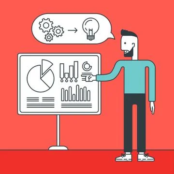 Man presenting business report Stockillustratie