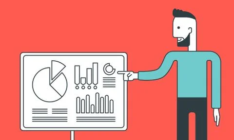 Man presenting business report Stockillustratie