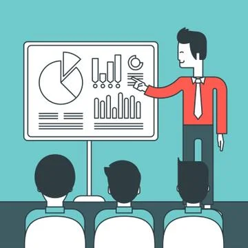 Man presenting business report Illustrazione stock