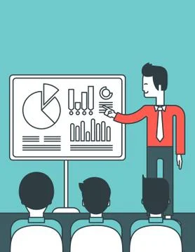 Man presenting business report Stockillustratie