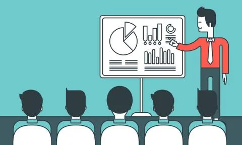 Man presenting business report Stockillustratie