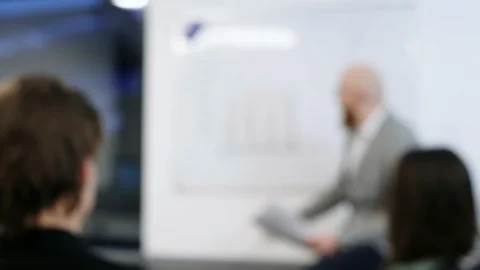 Man presenting data in chart Stock Footage 96695326