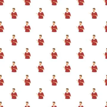 Man presenting gesture seamless pattern background Illustrazione stock