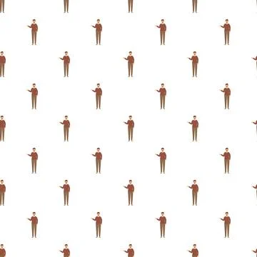 Man presenting gesture seamless repeating pattern background Stock Illustration