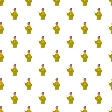 Man presenting mobile phone display pattern background Stock Illustration