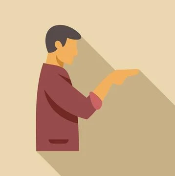 Man presenting product or pointing with hand gesture Stock Illustration