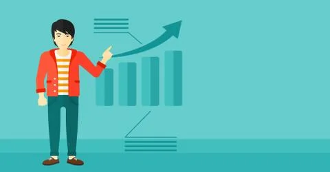 Man presenting report Stockillustratie