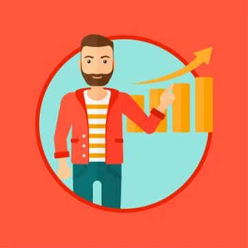 Man presenting report Stockillustratie