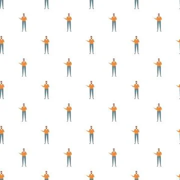 Man presenting seamless pattern illustration for backgrounds Stock Illustration