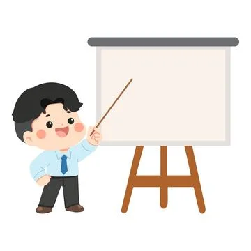 Man Presenting at Whiteboard Stock Illustration