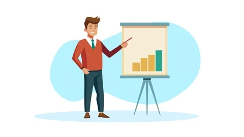 Man Presents Data On Board 動画素材 301684623