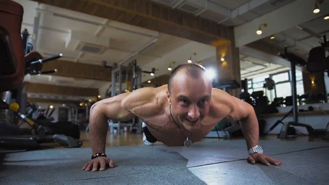The man pressed in the gym Stock Footage 81994430