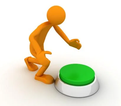 Man presses the button Stock Illustration