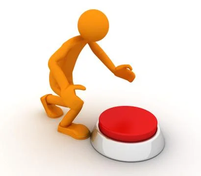 Man presses the button Stock Illustration