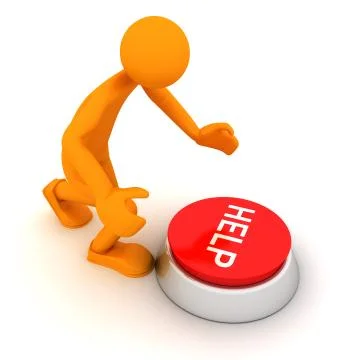 Man presses the button Stock Illustration