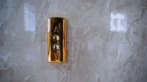 Man presses the Elevator button, first-person view Stock Footage 131885422