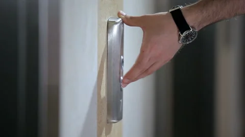 The man presses the elevator button Video stock 65306345