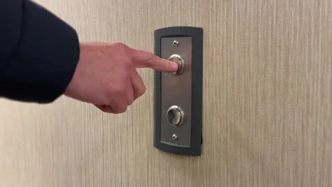 Man Presses Elevator Up Button 스톡 동영상 325453303