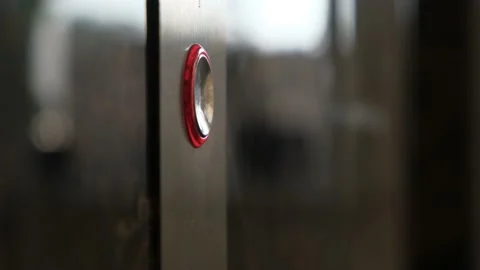 A man presses the elevator call button, close-up Video stock 204151602
