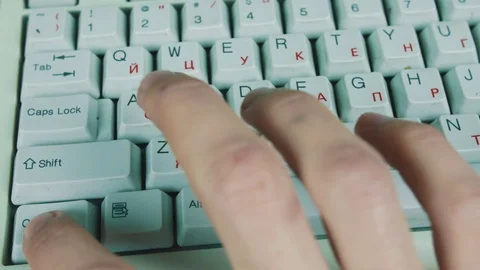 Man presses a hot key on a computer keyboard Stock Footage 70171009