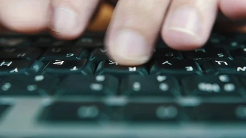 The man presses keys of the computer keyboard Stock Footage 70571655