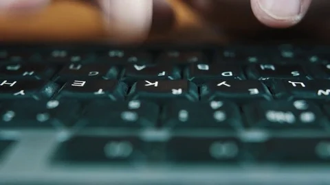 The man presses keys of the computer keyboard Stock Footage 70572356