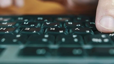 The man presses keys of the computer keyboard Stock Footage 70572886