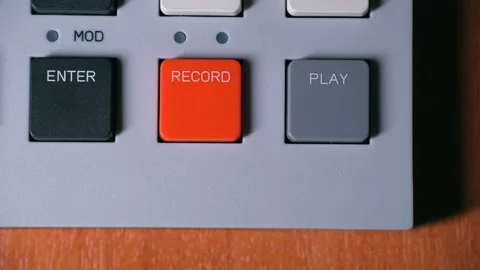 Man presses on play on panel causing device to start playing Stock Footage 278204206