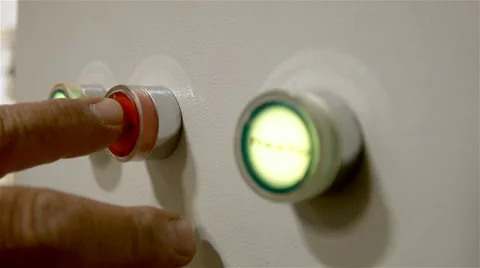 Man pressing a button on a industrial machine. Stock Footage 62587300