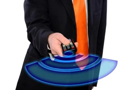 Man pressing buttons Stock Illustration