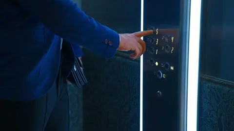 Man pressing elevator button Video stock 147739906