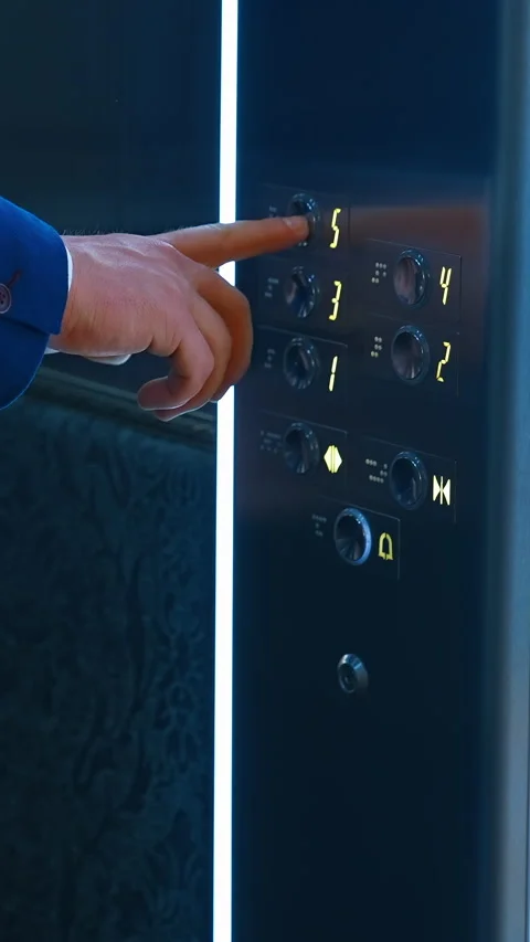 Man pressing elevator button.  Video stock 306283806