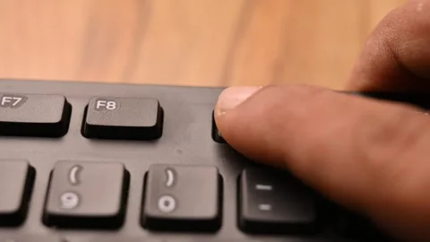 Man Pressing F9 Key on Keyboard for Refresh Update Action on Computer Stock Footage 333569428