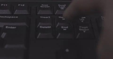 Man pressing home key on computer keyboard, finger, macro, detail, close-up Stock Footage 232318751