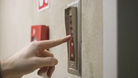 Man Pressing Numbers on Digital Intercom Door Keypad with Beep Audio Sound Stock Footage 327648049