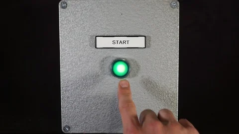 Man pressing START button Stock Footage 91408909