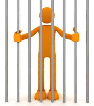 Man in prison Stock Illustration