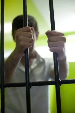 Man in prison Stock Photos