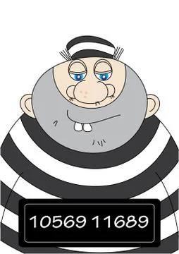Man in prison uniform mugshot Stock Illustration