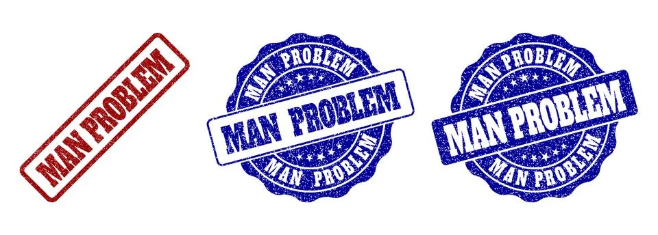 MAN PROBLEM Grunge Stamp Seals Illustrazione stock