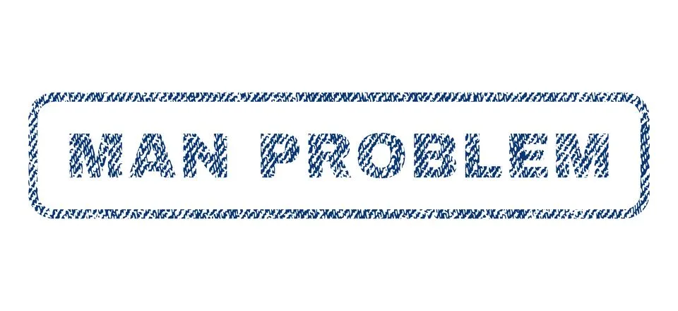 Man Problem Textile Stamp Illustrazione stock
