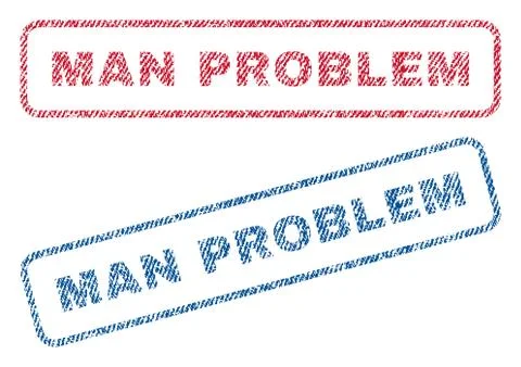 Man Problem Textile Stamps Stock-Illustration