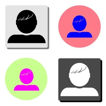 Man profile. flat vector icon Stock Illustration