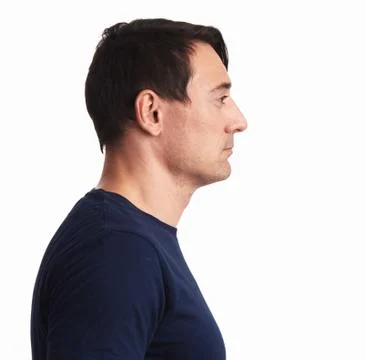 Man profile. handsome guy looking aside Stock Photos