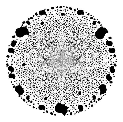 Man Profile Icon Mosaic Exploding Round Cluster イラスト素材