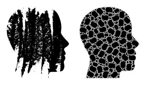 Man Profile Icon Recursive Collage and Grunge Textured Icon Illustrazione stock