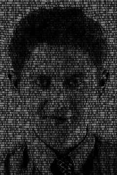 Man profile made with binary codes Stock Illustration